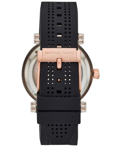 michael kors men's greer automatic black silicone watch